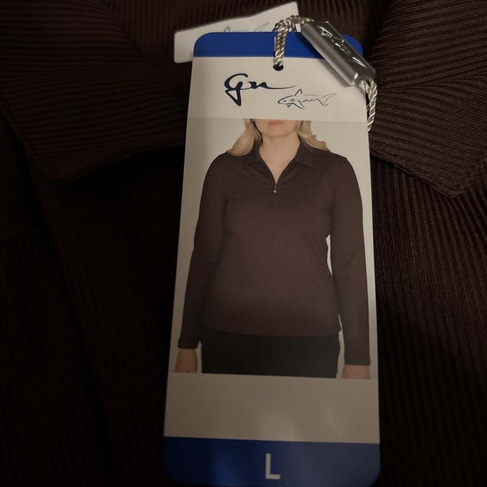 Greg Norman Women's Long Sleeve Ribbed 1/4 Zip Top (US, Alpha, Large, Regular,